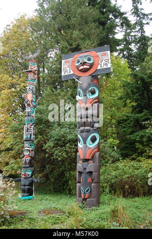 Les Totems du Parc Stanley Banque D'Images