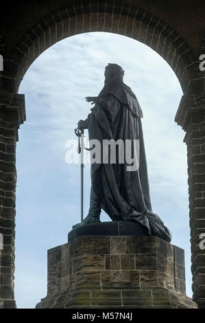 88 mètres de hauteur le Kaiser Wilhelm Denkmal (Empereur) 1892-1896 William monument conçu par Bruno Schmitz et Kaspar von Zumbusch à honneur Wilchelm I, la Banque D'Images