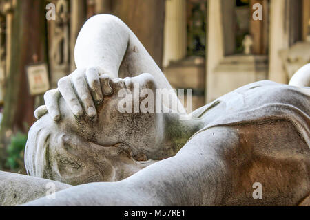 Gênes, Italie, le 26 mai 2014 - Tombeau de la famille Ribaudo, cimetière monumental de Gênes, Italie, célèbre pour la couverture de l'unique du groupe anglais J Banque D'Images