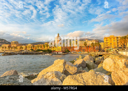 Beau village sur la mer, côte italienne, Gênes, Genova (Gênes, Italie), de l'Europe Banque D'Images