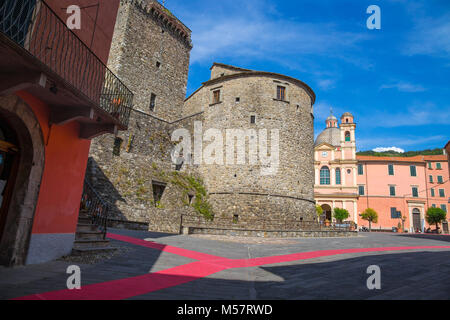 Château de Fieschi en Varese Ligure, province de La Spezia, Italie. Banque D'Images