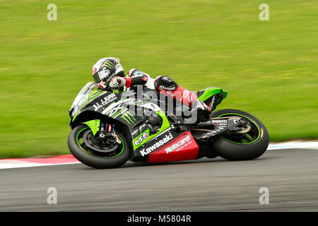 Jonathan Rea (GBR) de Kawasaki Racing Team durant 2017 MOTUL FIM Superbike World Championship, Prosecco DOC ronde allemande, à l'EuroSpeedway Lausitzring Banque D'Images