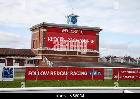 La tribune principale à l'Hippodrome à Redcar Redcar,Angleterre,UK Banque D'Images