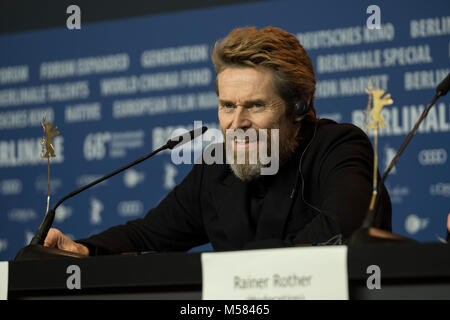 Berlin, Allemagne. Feb 20, 2018. Golden Bear Preis, Hommage conférence de presse avec Willem Dafoe dans Berlinale 2018. Credit : Beata Siewicz/Pacific Press/Alamy Live News Banque D'Images