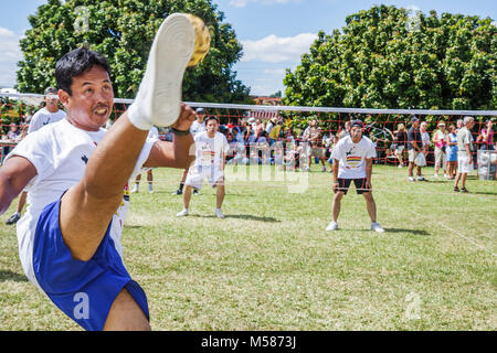 Miami Florida,Homestead,Redlands,fruit & Spice Park,Asian Culture Festival,festival des festivals,Malaisie,Sepak TakRAW,kick-volley,sport,hommes,joueurs,comp Banque D'Images