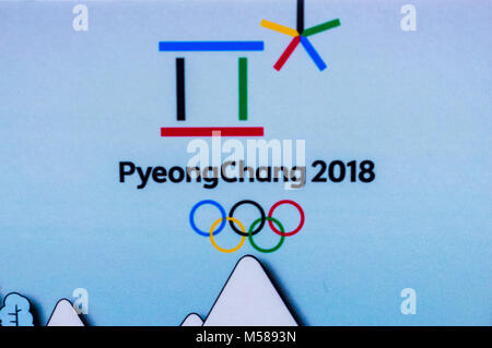22 décembre 2017 Moscou, Russie Symboles XII Jeux paralympiques d'hiver à Pyeongchang, en République de Corée Banque D'Images