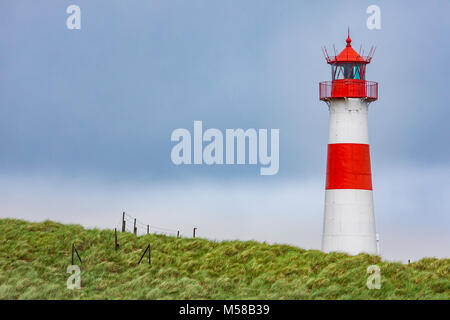 List-Ost phare sur l'île de Sylt, Allemagne Banque D'Images
