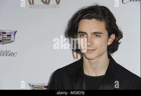 La PGA Awards 2018 Timothée Chalamet d' : où : Los Angeles, California, United States Quand : 21 Jan 2018 Apega/WENN.com Crédit : Banque D'Images