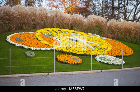 L'horloge de fleurs à Genève, Suisse. L'une des attractions de touristes les plus populaires Banque D'Images