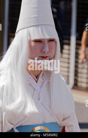 Le Daigyoretsu pendant la Sanja Matsuri festival, Tokyo, Japon. Banque D'Images