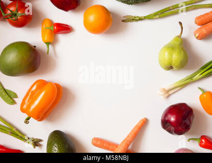 Cadre de divers fruits et légumes with Copy Space Banque D'Images