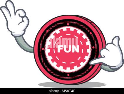 M'appeler fête foraine coin mascot cartoon Illustration de Vecteur