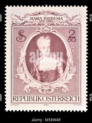 Timbre autrichien (1980) : Maria Theresia (Maria Theresa Walburga Amalia Christina : 1717 - 1780) la seule femme chef de la Habsburg dominions Banque D'Images