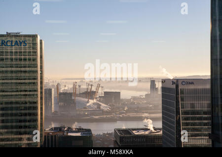 Avis de Canary Wharf à o2 arena Banque D'Images