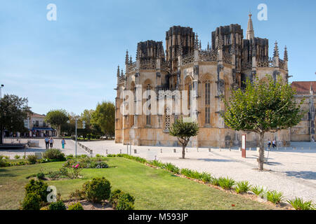 Monastère de Batalha gothique tardif au Portugal, entremêlés avec le style manuélin), Batalha, Leiria, Portugal Région Banque D'Images