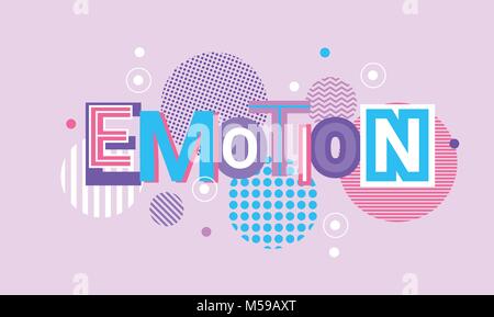 L'émotion et les sentiments de bannière Web Résumé Contexte Modèle créatif Illustration de Vecteur