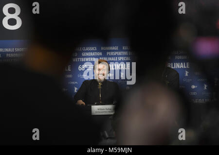 Berlin, Allemagne. Feb 20, 2018. Willem Dafoe au cours de la conférence de presse de l'Ours d'or d'honneur à la 68e Festival International du Film de Berlin/Berlinale 2018 à l'hôtel Grand Hyatt le 20 février 2018 à Berlin, Allemagne. | Verwendung weltweit : dpa Crédit photo alliance/Alamy Live News Banque D'Images