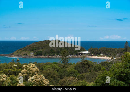 Scotts Head Surf Life Saving Club et sa plage principale, Forster Beach, sur la côte nord de la Nouvelle-Galles du Sud, en Australie Banque D'Images