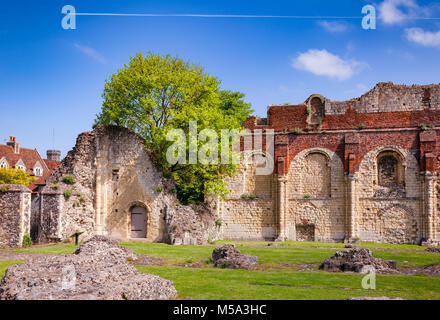 Ruines de St Augustine's Abbey, le plus ancien monastère bénédictin à Canterbury, Kent le Sud de l'Angleterre, Royaume-Uni. Site du patrimoine mondial de l'UNESCO Banque D'Images