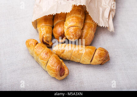 La saucisse dans la pâte, Close up Banque D'Images