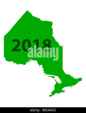 Carte de l'Ontario 2018 Banque D'Images