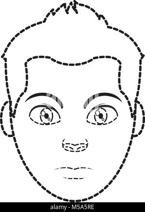 Forme pointillée avec tête homme avatar hairstyle design Illustration de Vecteur