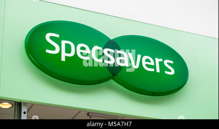 Logo signe Specsavers, UK Banque D'Images