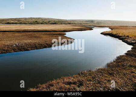 Les espaces ouverts de marais et canaux d'eau. Un calme plat de l'eau. Banque D'Images