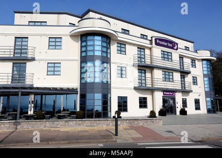 Vue générale de l'hôtel Premier Inn à Exmouth, Devon. Banque D'Images