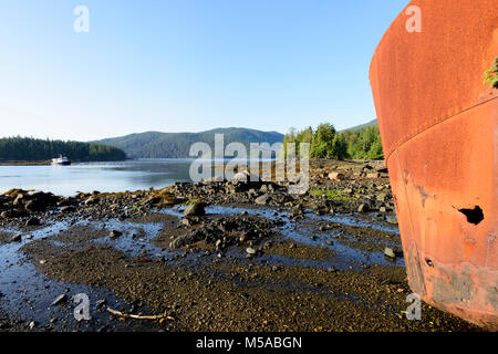 Amérique du Nord, Canada, Colombie-Britannique, Queen Charlotte Islands, côte ouest, Haida Gwaii, Gwaii Haanas, Réserve de Parc National , La Vieille Waling st Banque D'Images