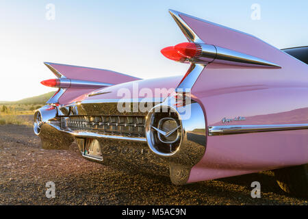 USA, New York, 1959 Cadillac rose Banque D'Images