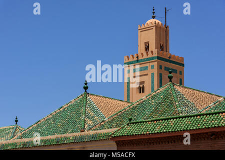 Afrique, Maghreb, Maroc, Marrakech, Medersa Ben Youssef Banque D'Images