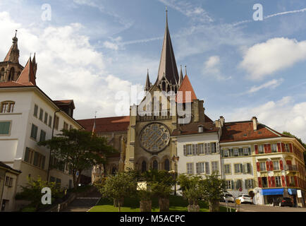 La Cathédrale Notre-Dame de Lausanne, Suisse Banque D'Images