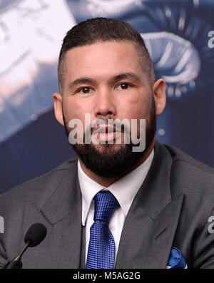 Tony Bellew durant la conférence de presse au Park Plaza Westminster Bridge, Londres. Banque D'Images