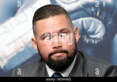 Tony Bellew durant la conférence de presse au Park Plaza Westminster Bridge, Londres. ASSOCIATION DE PRESSE Photo. Photo date : mercredi 21 février, 2018. Voir l'activité de boxe histoire de Londres. Crédit photo doit se lire : Kirsty O'Connor/PA Wire Banque D'Images