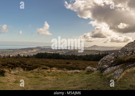 Ticknock est situé dans les montagnes de Dublin. Il offre une vue panoramique de Dublin et il est populaire auprès des marcheurs et vététistes. Banque D'Images