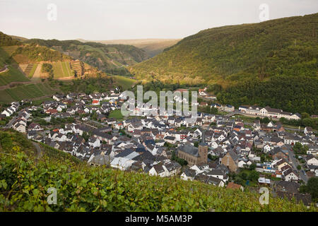 Dernau sur la rivière Ahr, vignobles dans la vallée Ahrtal, Rhénanie-Palatinat, Allemagne, Europe Banque D'Images