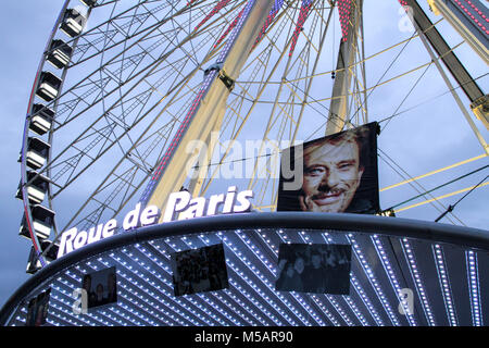 Paris, France - 9 décembre 2017 : Le célèbre chanteur de rock and roll Johnny Hallyday (Jean-Philippe Léo Smet 15 juin 1943 - 6 décembre 2017) Banque D'Images