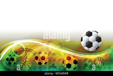 Résumé fond sports avec ballon de soccer. Terrain de football Illustration de Vecteur