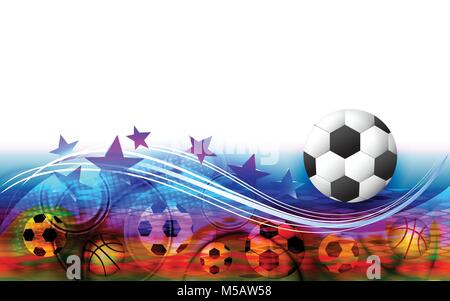 Résumé fond sports avec ballon de soccer. Terrain de football Illustration de Vecteur