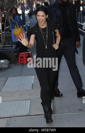 New York, NY, USA. Feb 21, 2018. Bowden Lilan dehors et environ pour la célébrité Candids - WED, New York, NY 21 février 2018. Credit : Kristin Callahan/Everett Collection/Alamy Live News Banque D'Images