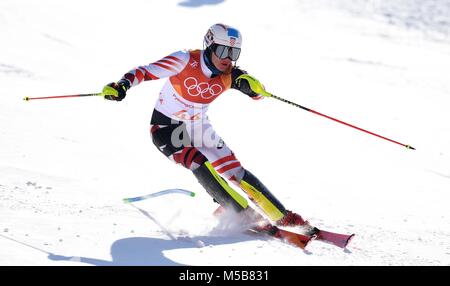 Pyeongchang, Corée du Sud. 22 Février, 2018. Istok Rodes (CRO). Mens slalom. Centre alpin de Yongpyong. Alpensia. Jeux Olympiques d'hiver de Pyeongchang 2018. République de Corée. 22/02/2018. Credit : Sport en images/Alamy Live News Banque D'Images