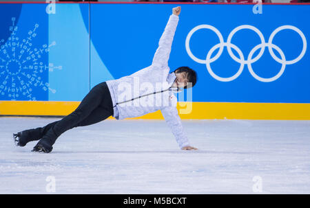 Yuzuru HANYU (JPN), Gala de démonstration, de formation 2018 Jeux Olympiques d'hiver de PyeongChang, Gangneung Ice Center, Corée du Sud, le 22 février 2018. Credit : Enrico Calderoni/AFLO/Alamy Live News Banque D'Images