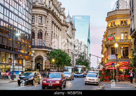 Buenos Aires Argentina,Avenida Cordoba,Galerias Pacifico,Centro Naval,social club,BBVA,bâtiments,extérieur,extérieur,horizon,contrastant Banque D'Images