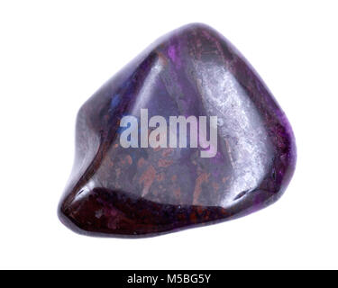 Deep purple avec le manganèse sugilite tumbled stone en provenance d'Afrique du Sud isolé sur fond blanc Banque D'Images