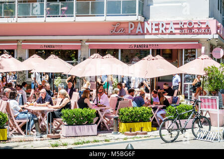 Buenos Aires Argentina, Recoleta, la Panera Rosa Deli Market, restaurant restaurants repas café cafés, al fresco, trottoir à l'extérieur tables repas Banque D'Images