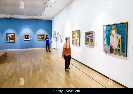 Buenos Aires Argentina,Recoleta,Museo Nacional de Bellas Artes Musée national des Beaux-Arts,intérieur galerie intérieur peintures femme à la recherche féminine Banque D'Images