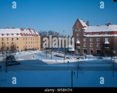 Centre ville de Lidingö en hiver, Lidingö (Suède) Banque D'Images