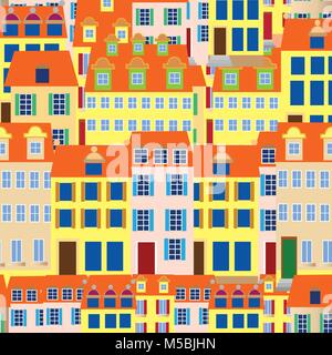 Cityscape seamless pattern Illustration de Vecteur