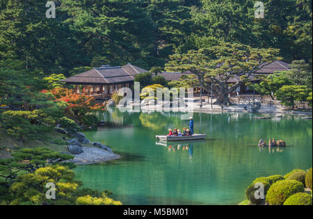 Le Japon, l'île de Shikoku, Ville de Takamatsu, Ritsurin Koen Jardin Banque D'Images